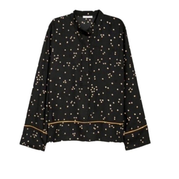 H&M Polka Dot Black & Cream Blouse(Size 4) - Picture 1 of 5
